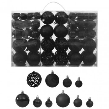 Set globuri de Crăciun, 100 piese, negru - Img 1