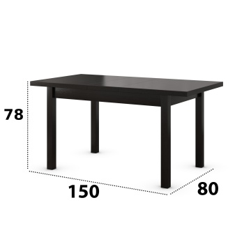 Set masa extensibila 120x150cm cu 4 scaune tapitate, mb-13 max5 si s-37 boss7 w15, wenge, lemn masiv, stofa - Img 4