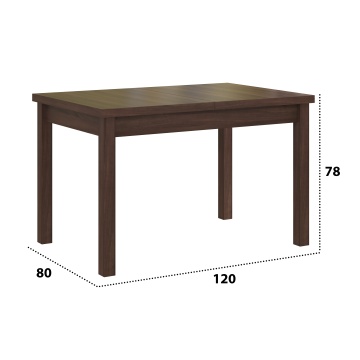 Set masa extensibila 120x150cm cu 6 scaune tapitate, mb-13 max5 si s-37 boss7 o15, nuc, lemn masiv de fag, stofa - Img 6