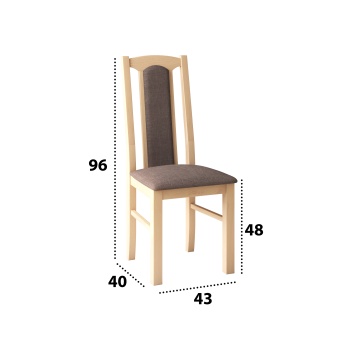 Set masa extensibila 140-180x80 cm cu 4 scaune tapitate, mb-21 modena1 si s-37 boss7 s6, sonoma, lemn masiv de fag, stofa - Img 4