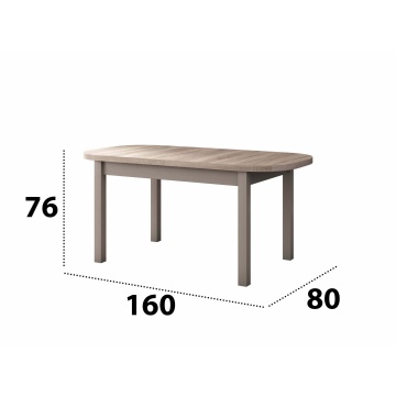 Set masa extensibila 160x200cm cu 4 scaune tapitate, mb-12 venus1 si s-37 boss7 s6, sonoma, lemn masiv de fag, stofa - Img 2
