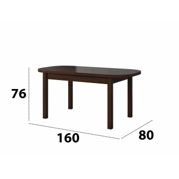 Set masa extensibila 160x200cm cu 4 scaune tapitate, mb-12 venus1 si s-37 boss7 o27a, nuc, lemn masiv de fag, stofa - Img 3