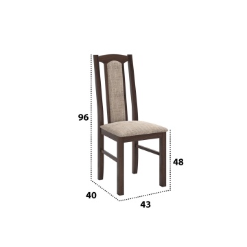 Set masa extensibila jork 250-300x100 cm, lemn masiv nuc, cu 12 scaune tapitate stofa maro, s-37 O2 - Img 4