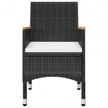 Set masă pentru grădină, 5 piese, cu perne, negru - Img 4
