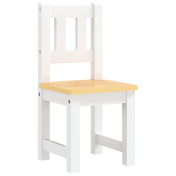 Set masă&scaune pentru copii, 3 piese, alb și bej, MDF - Img 4