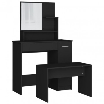 Set măsuță de toaletă, negru, 86,5x35x136 cm - Img 2