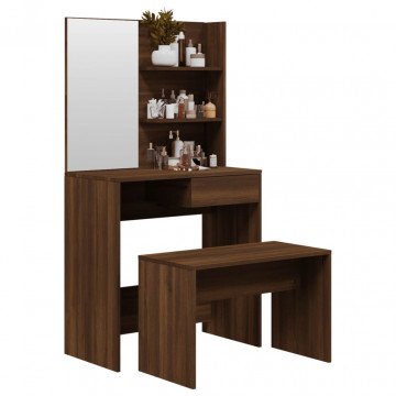 Set măsuță de toaletă, stejar maro, 74,5x40x141 cm - Img 3