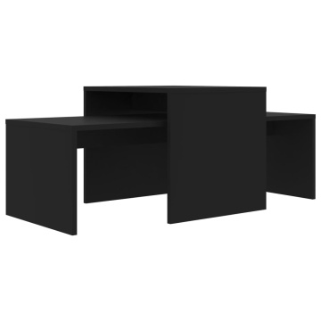 Set măsuțe de cafea, negru, 100x48x40 cm, PAL - Img 2