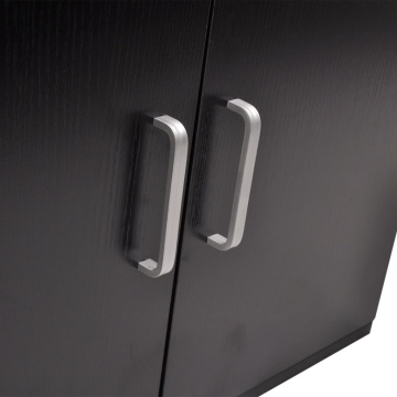 Set mobilier baie format din 9 piese cu chiuvete incluse, Negru - Img 5