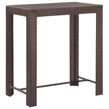 Set mobilier bar de grădină cu perne, 5 piese, maro, poliratan - Img 5