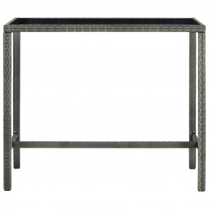 Set mobilier bar de grădină cu perne, 7 piese, gri, poliratan - Img 3