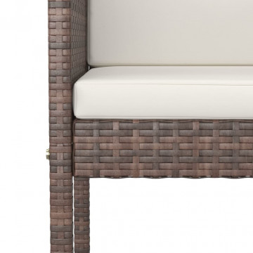Set mobilier bar de grădină cu perne, 7 piese, maro, poliratan - Img 8