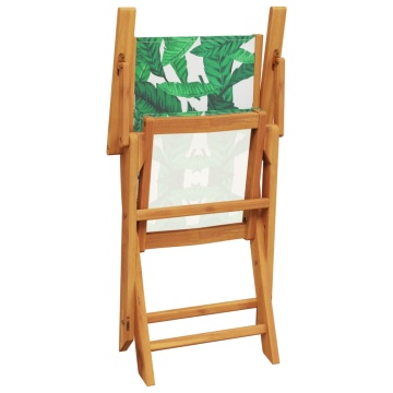 Set mobilier bistro, 3 piese, textil model frunze/lemn masiv - Img 6