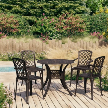 Set mobilier bistro, 5 piese, bronz, aluminiu turnat - Img 1