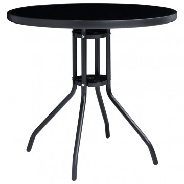 Set mobilier bistro, 5 piese, negru și antracit - Img 2