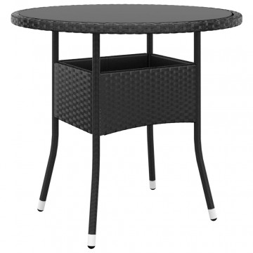 Set mobilier bistro de grădină, 5 piese, negru, poliratan - Img 5