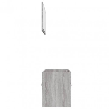 Set mobilier de baie, 2 piese, gri sonoma, lemn prelucrat - Img 5