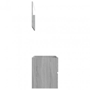 Set mobilier de baie, 2 piese, gri sonoma, lemn prelucrat - Img 5