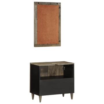 Set mobilier de baie, 2 piese, lemn masiv de mango - Img 5