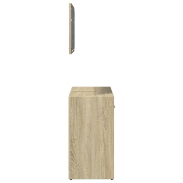 Set mobilier de baie, 2 piese, stejar sonoma, lemn prelucrat - Img 5