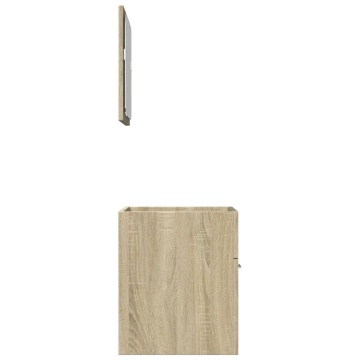 Set mobilier de baie, 2 piese, stejar sonoma, lemn prelucrat - Img 5