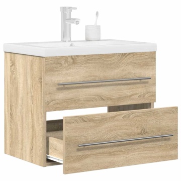 Set mobilier de baie, 2 piese, stejar sonoma, lemn prelucrat - Img 1