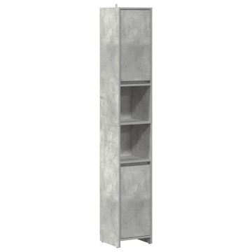 Set mobilier de baie, 3 piese, gri beton, lemn compozit - Img 6