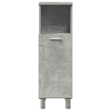 Set mobilier de baie, 3 piese, gri beton, lemn compozit - Img 8