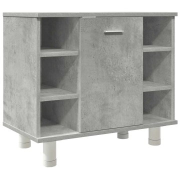 Set mobilier de baie, 3 piese, gri beton, lemn compozit - Img 5