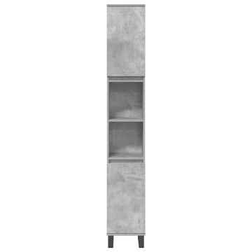 Set mobilier de baie, 3 piese, gri beton, lemn compozit - Img 8