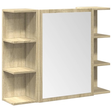 Set mobilier de baie, 3 piese, stejar sonoma, lemn prelucrat - Img 4