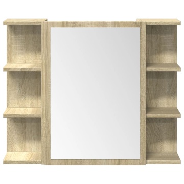 Set mobilier de baie, 3 piese, stejar sonoma, lemn prelucrat - Img 8