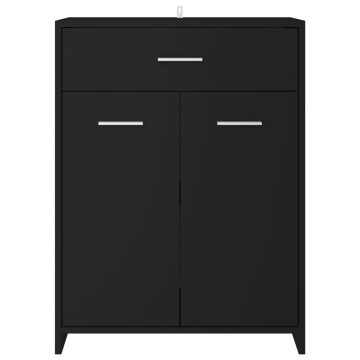 Set mobilier de baie, 4 piese, negru - Img 5