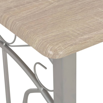 Set mobilier de bar, 3 piese, lemn și oțel - Img 8