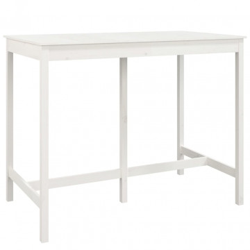 Set mobilier de bar, 7 piese, alb, lemn masiv de pin - Img 4