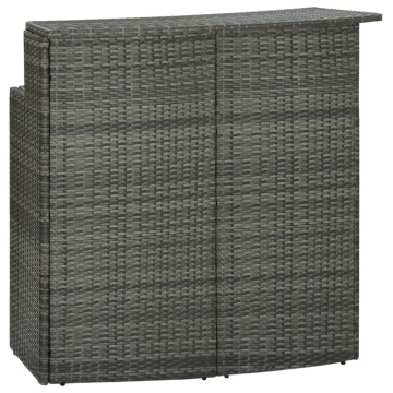 Set mobilier de bar de grădină cu perne, 3 piese, gri - Img 5