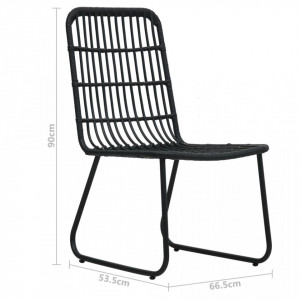 Set mobilier de bistro, 3 piese, negru, poliratan - Img 7