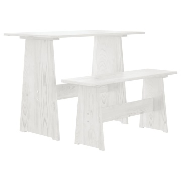 Set mobilier de bucătărie, 3 piese, alb, lemn masiv de pin - Img 6