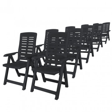 Set mobilier de exterior, 11 piese, antracit, plastic - Img 2