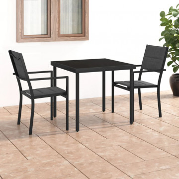 Set mobilier de exterior, 3 piese, oțel - Img 1