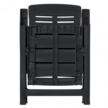 Set mobilier de exterior, 9 piese, antracit, plastic - Img 6