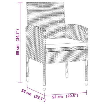Set mobilier de exterior, 9 piese, negru, poliratan - Img 7