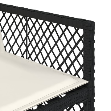 Set mobilier de exterior cu perne, 11 piese, negru, poliratan - Img 7
