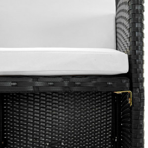 Set mobilier de exterior cu perne, 13 piese, negru, poliratan - Img 4