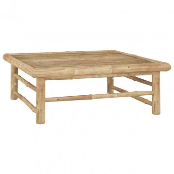 Set mobilier de grădină, 12 piese, perne gri închis, bambus - Img 3