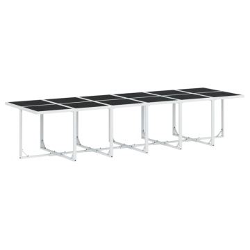 Set mobilier de grădină, 13 piese, cu perne, alb, textilenă - Img 3