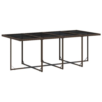 Set mobilier de grădină, 13 piese, maro, cu perne, poliratan - Img 4