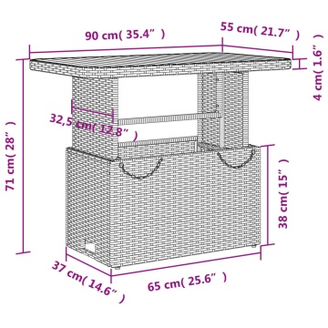 Set mobilier de grădină, 2 piese, cu perne, bej, poliratan - Img 6