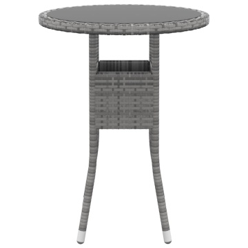 Set mobilier de grădină, 3 piese, gri, poliratan - Img 4