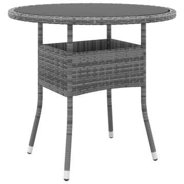 Set mobilier de grădină, 3 piese, gri, poliratan - Img 8